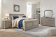 Lettner - Light Gray - Queen Sleigh Bed - 5 Pc. - Dresser, Mirror, Queen Bed | Ashley