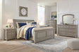 Lettner - Light Gray - Queen Sleigh Bed - 6 Pc. - Dresser, Mirror, Chest, Queen Bed | Ashley