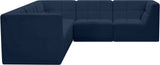 Relax - Modular Sectional 5 Piece - Navy - Modern & Contemporary - Home Elegance USA