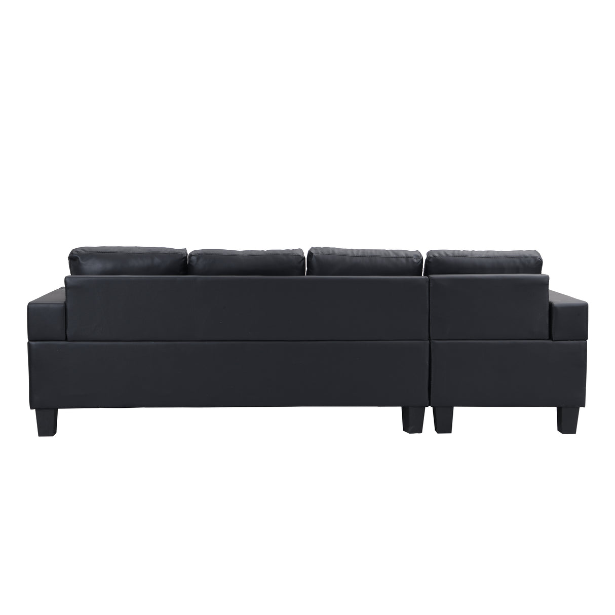 Sectional Sofa Set for Living Room with L Shape  Chaise Lounge ,cup holder and  Left or Right Hand Chaise  Modern 4 Seat (BLACK) - Home Elegance USA