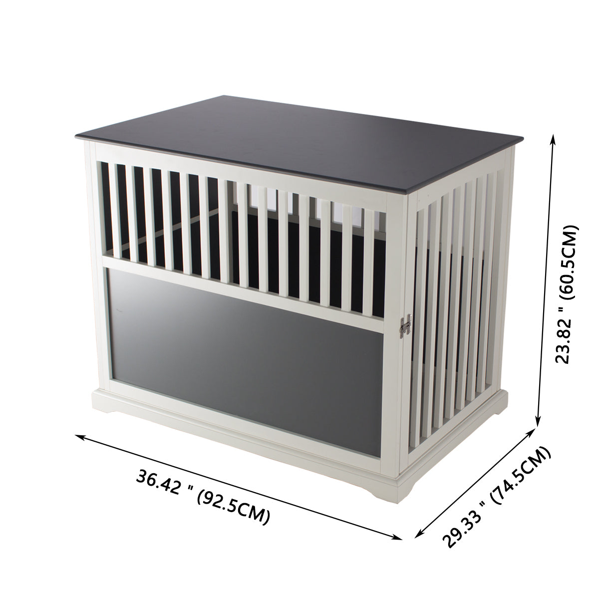 Furniture Style Large Wooden Dog Crate End Table Pet Dog House Cage Indoor Use - Home Elegance USA