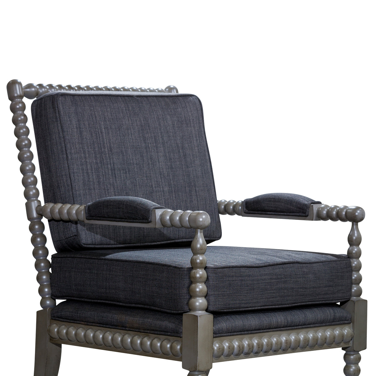 Spindle Chair, Weathered Gray, Charcoal - Home Elegance USA