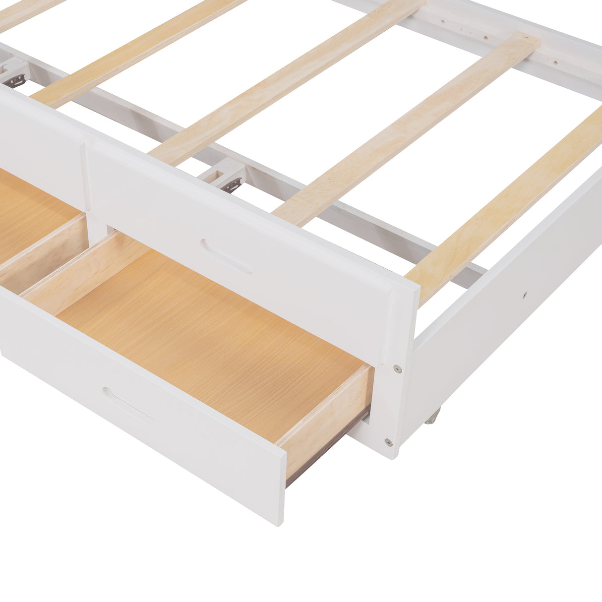 Stairway Twin XL Loft Bed with Twin Size Trundle and 3 Drawers, Storage, Desk, White - Home Elegance USA