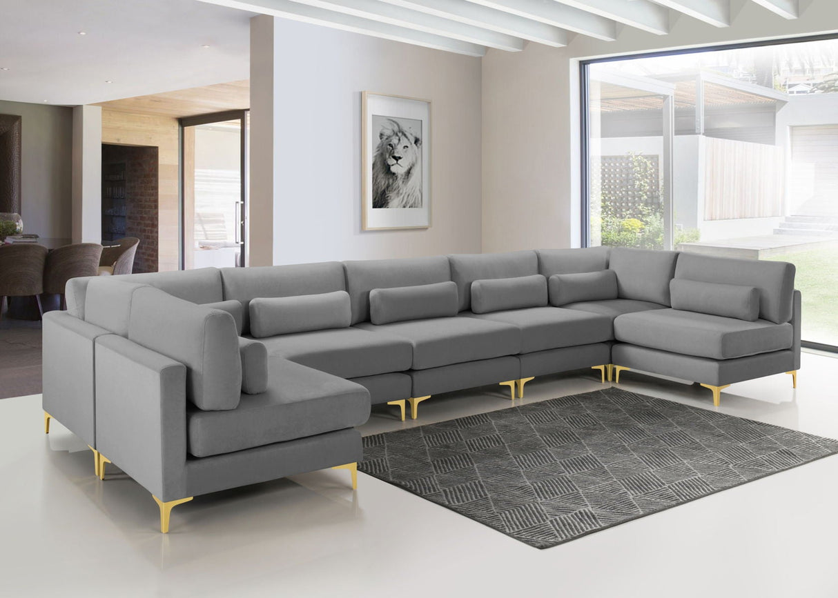 Julia - Modular Sectional 7 Piece - Gray - Home Elegance USA