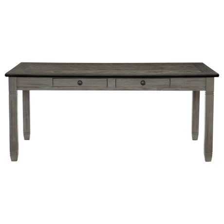 Casual Dining Two-Tone Finish Dining Table of 6 Drawers Rectangular Shape Wooden Furniture - Home Elegance USA