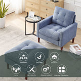 [Video] Welike Modern Fabric Single Sofa Chair, Living room chair, Comfortable Armchair with Solid Wood Legs, Tufted Chair for Reading or Lounging - Home Elegance USA