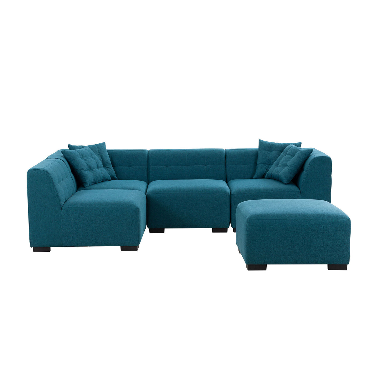 Sectional Sofa with Removable Ottoman Green - Home Elegance USA