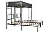 Triple twin bunk bed (Wood Slat and Textilene Guardrail) - Home Elegance USA