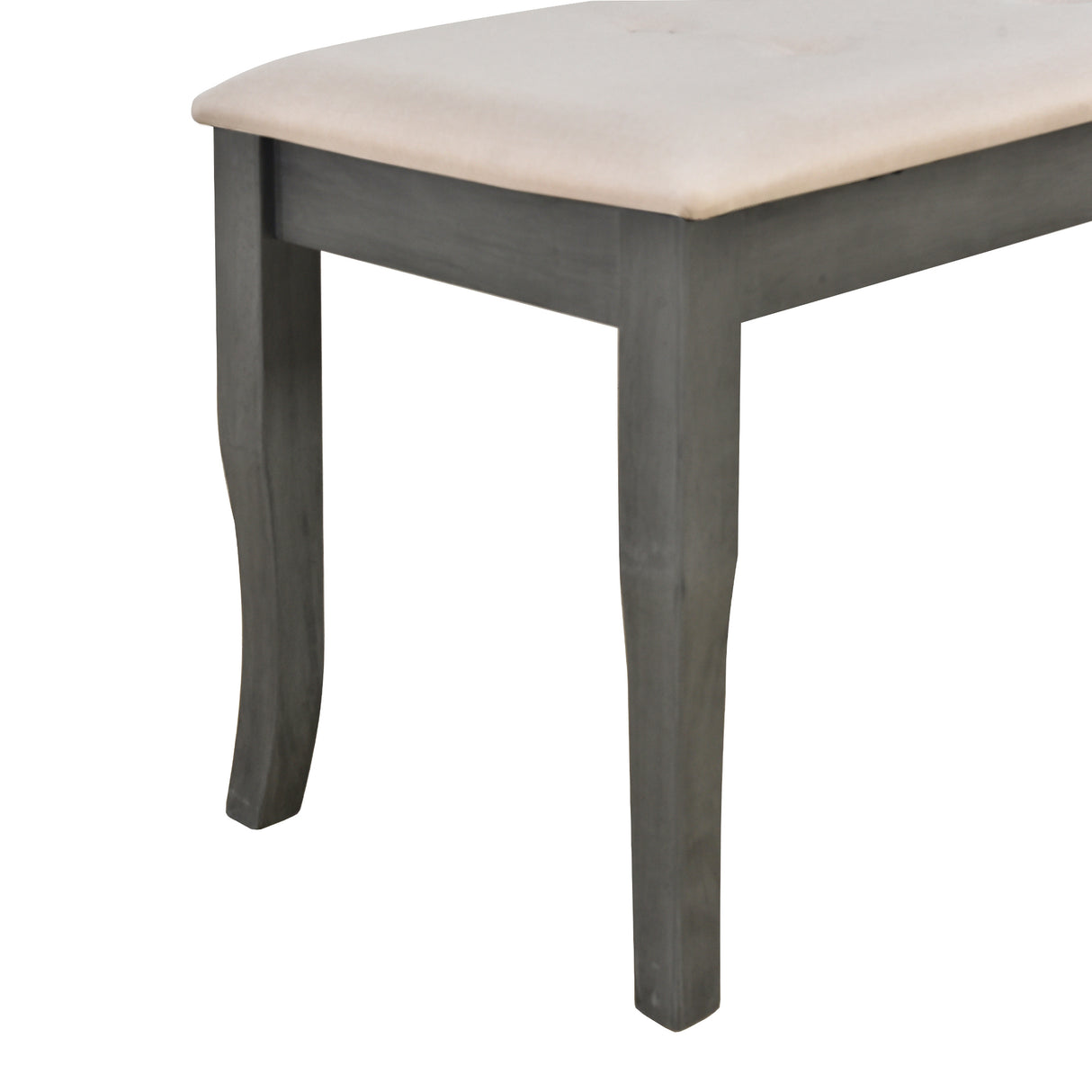 TREXM 6-Piece Farmhouse Dining Table Set, Rectangular Trestle Table and 4 Upholstered Chairs & Bench for Dining Room (Antique Gray) - Home Elegance USA