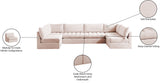 Jacob - Modular Sectional 6 Piece - Pink - Home Elegance USA