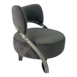 Ashy Grey and Silver Sofa Chair - Home Elegance USA