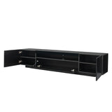 TV Cabinet Wholesale, Black TV Stand with Lights, Modern LED TV Cabinet with Storage Drawers, Living Room Entertainment Center Media Home Elegance USA