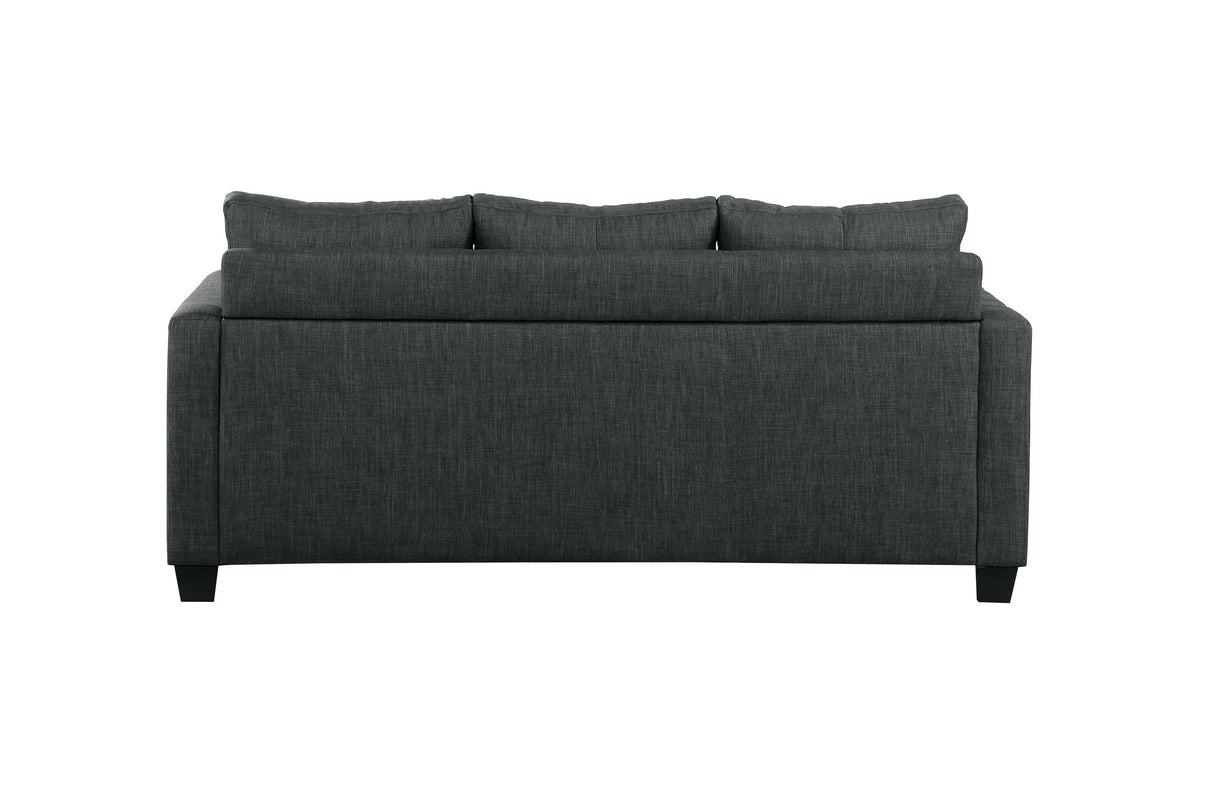 Unique Style Dark Gray Color 1pc Reversible Sofa Chaise Lenin-Like Fabric Upholstered Track Arms Tufted Sectional Sofa - Home Elegance USA