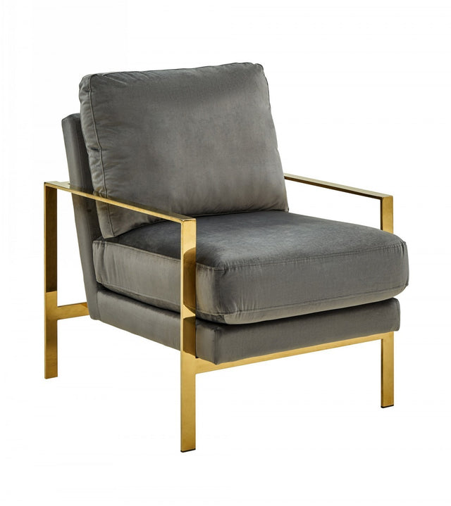 Divani Casa Bayside Modern Grey Fabric Accent Chair - Home Elegance USA