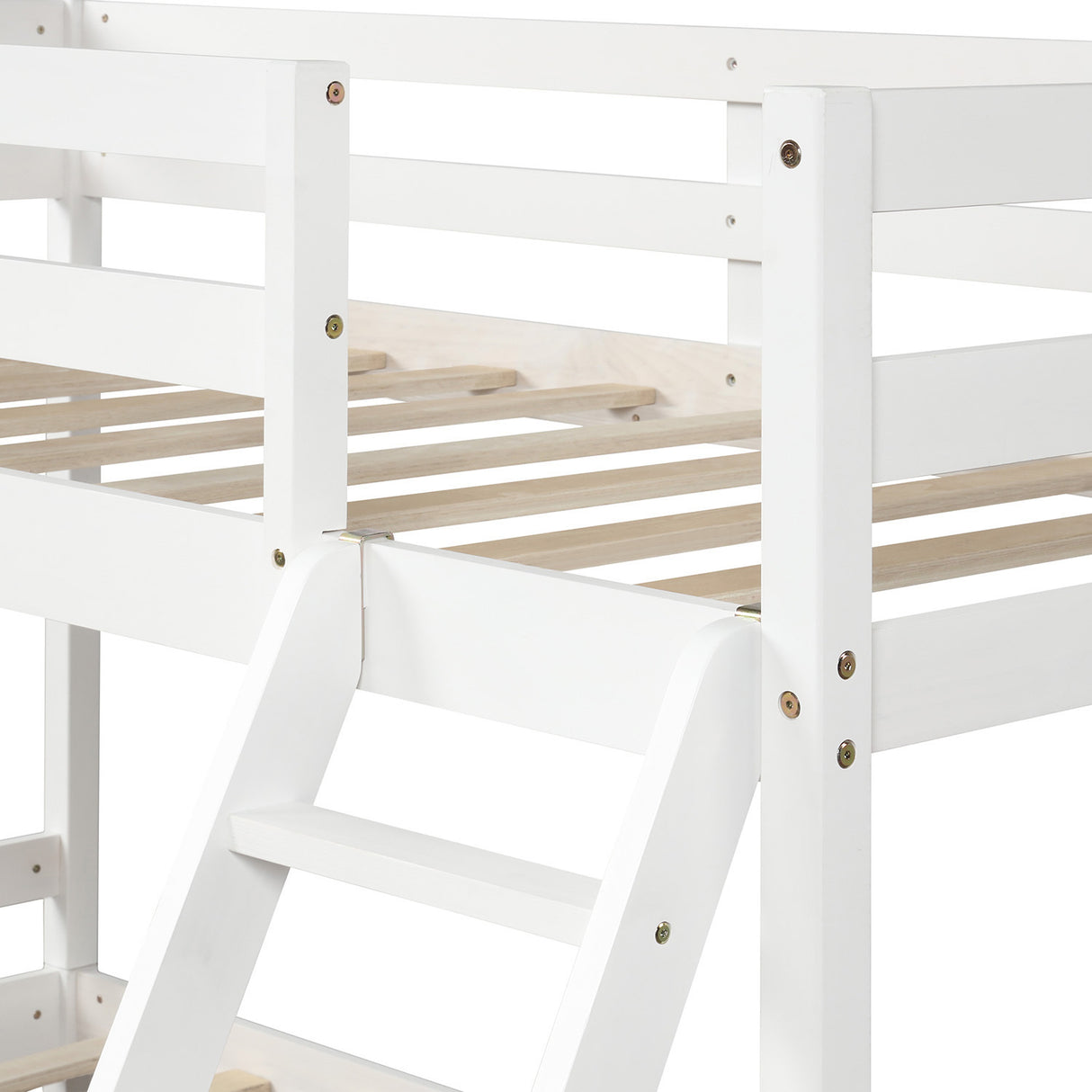 Twin over full bunk bed (White) ( old sku : WF193722AAK ） - Home Elegance USA