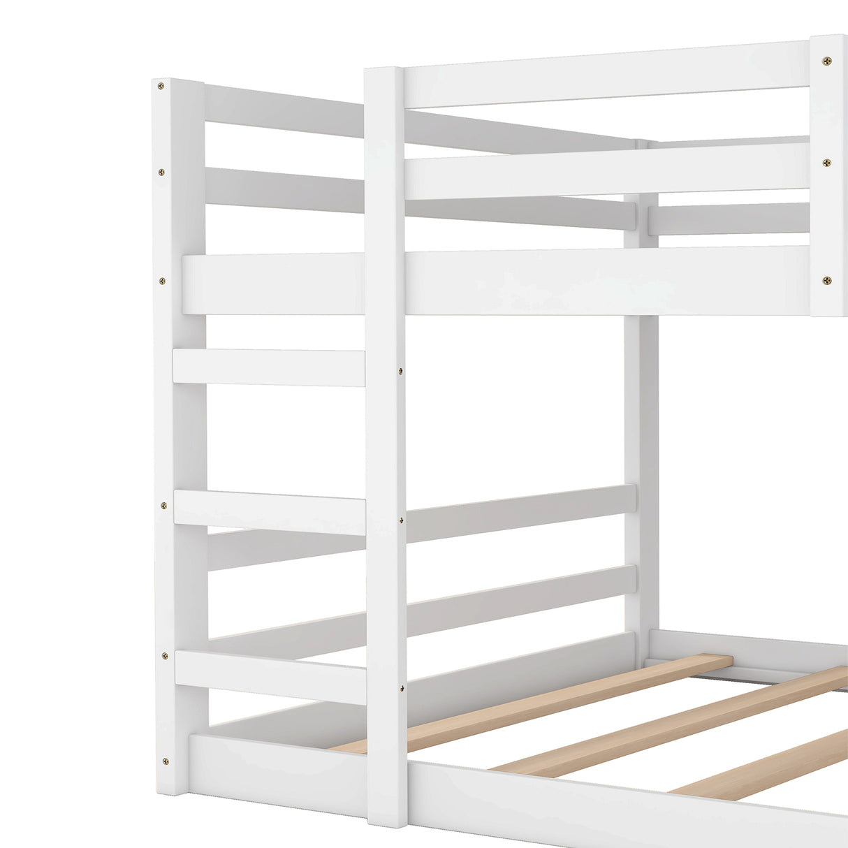 Full Over Full Bunk Bed with Ladder, White（OLD SKU:WF282788AAK） - Home Elegance USA