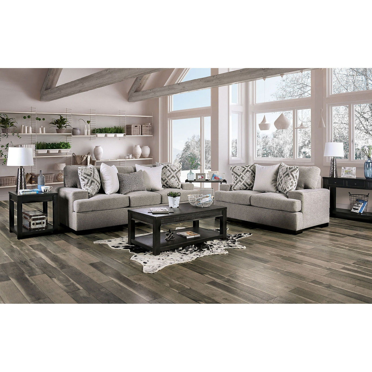 Polly - Sofa & Loveseat - Light Gray - Home Elegance USA