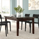 Transitional Dining Table 1pc Espresso Finish Wood Legs Black Marble Top Dining Room Furniture - Home Elegance USA