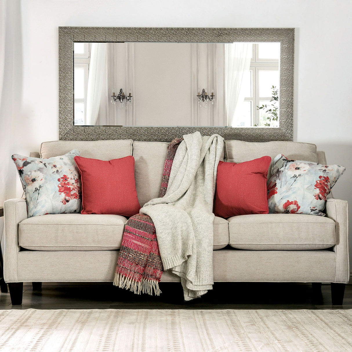 Nadene - Sofa & Loveseat - Ivory - Home Elegance USA