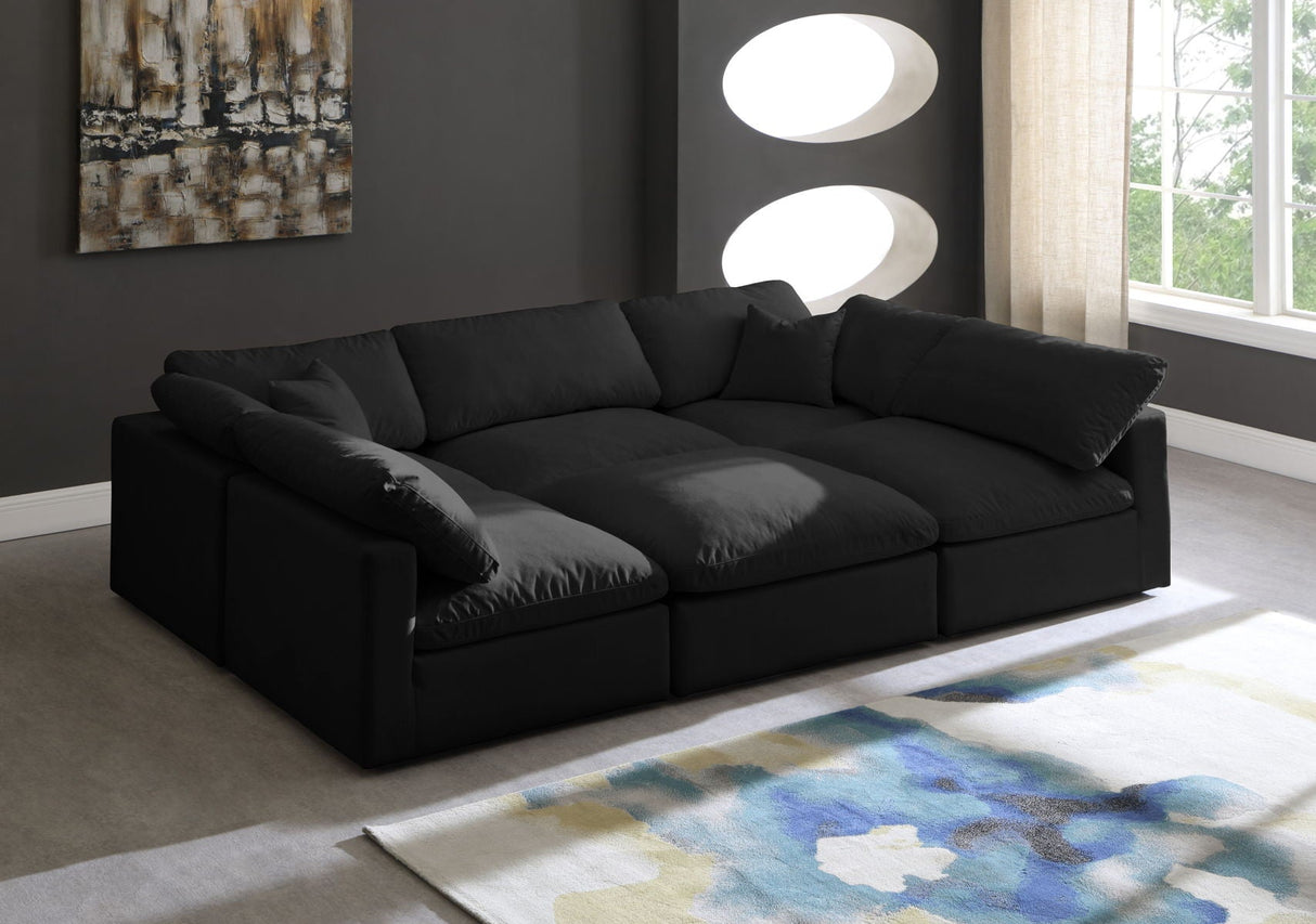 Plush - Cloud Modular Sectional 6 Piece - Black - Modern & Contemporary - Home Elegance USA
