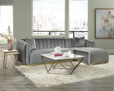Grisby - Sectional - Gray - Home Elegance USA