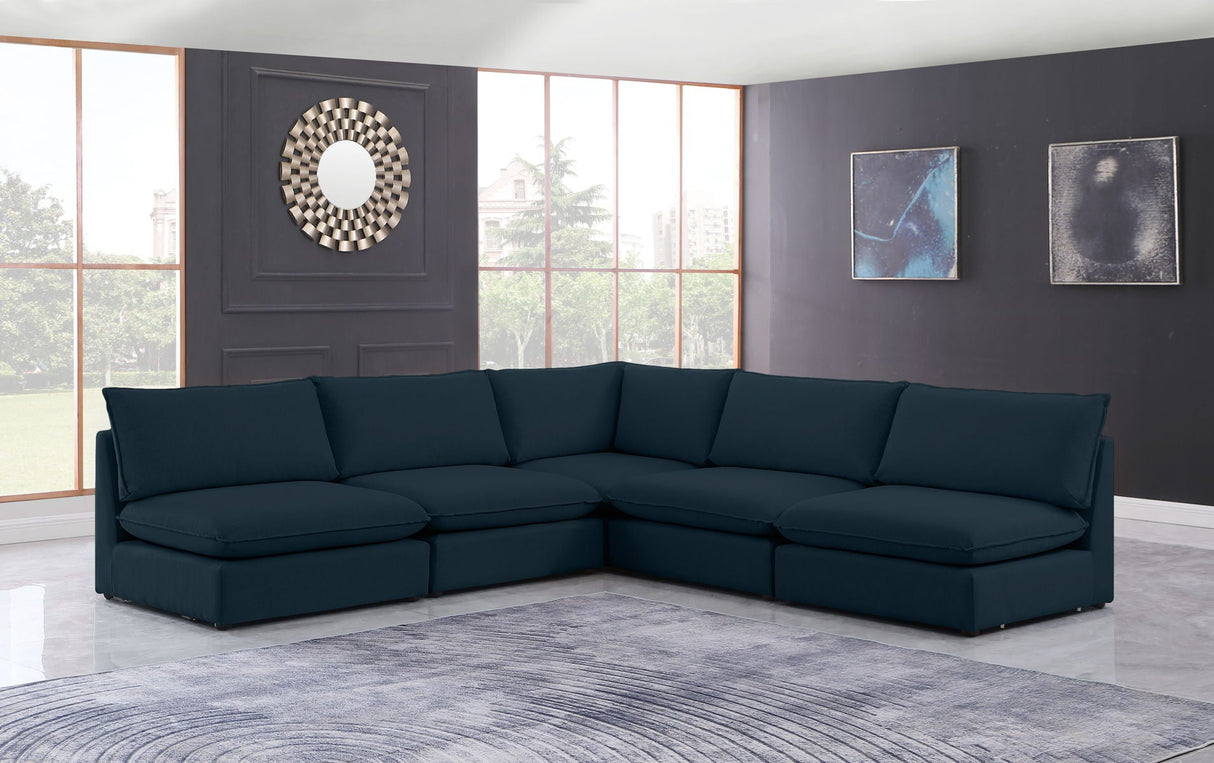 Mackenzie - Modular Sectional 5 Piece - Navy - Home Elegance USA