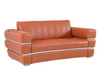 Global United Top Grain Italian Leather  Loveseat Home Elegance USA