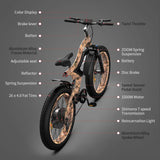 AOSTIRMOTOR S18-1500W 26" 1500W Electric Bike Fat Tire 48V 15AH Removable Lithium Battery Mountain Bicycle Shimanos Bicycle Full Suspension MTB Bikes for Adults