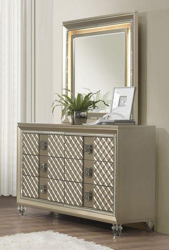 Homelegance - Loudon Dresser With Mirror In Champagne - 1515-Dm