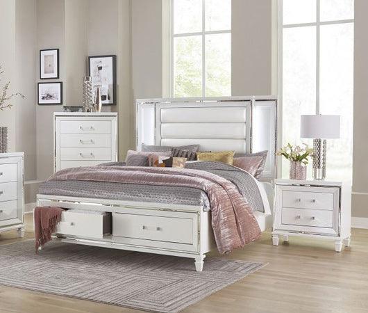 Homelegance - Tamsin 3 Piece Queen Platform Bedroom Set In White - 1616W-1-3Set