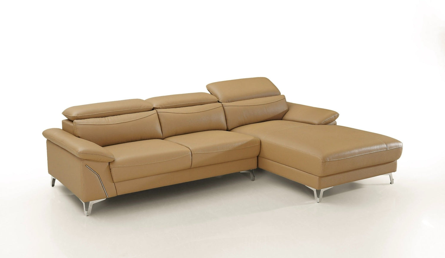 Vig Furniture Divani Casa Sura - Modern Camel Leather Right Facing Sectional Sofa