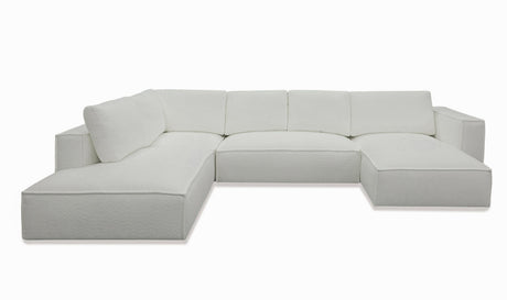 Vig Furniture Divani Casa Lulu - Modern White Fabric Modular Sectional Sofa w/ Right Facing Chaise