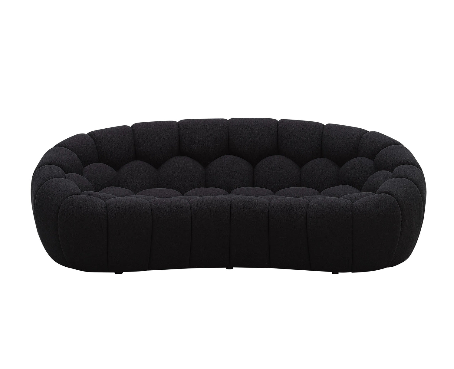 Vig Furniture Divani Casa Yolonda - Modern Curved Black Fabric Loveseat
