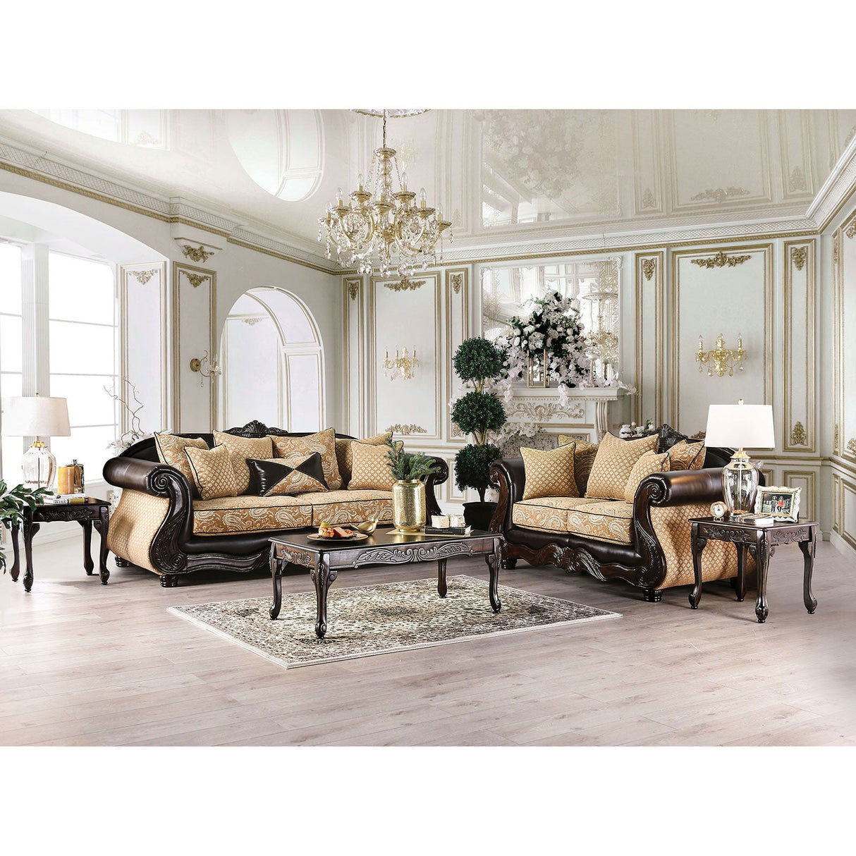 Aislynn - Sofa & Loveseat - Gold - SM6423 - 2PC - Home Elegance USA - 1