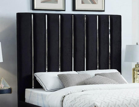 Meridian Furniture - Enzo Velvet King Bed In Black - Enzoblack-K