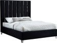Enzo Velvet Queen Bed In Black - Enzoblack-Q | Meridian