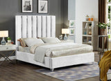 Meridian Furniture - Enzo Velvet King Bed In White - Enzowhite-K