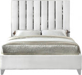 Meridian Furniture - Enzo Velvet King Bed In White - Enzowhite-K