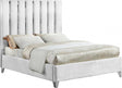 Enzo Velvet Queen Bed In White - Enzowhite-Q | Meridian