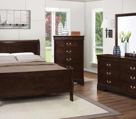 Louis Philippe Rich Cappuccino 6 Piece Queen Sleigh Bedroom Set - 202411Q-6Set | Coaster