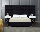 Meridian Furniture - Grande Velvet King Bed In Black - Grandeblack-K