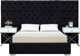 Meridian Furniture - Grande Velvet Queen Bed In Black - Grandeblack-Q