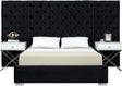 Grande Velvet King Bed In Black - Grandeblack-K | Meridian