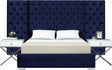 Grande Velvet King Bed In Navy - Grandenavy-K | Meridian