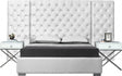Grande Velvet King Bed In White - Grandewhite-K | Meridian