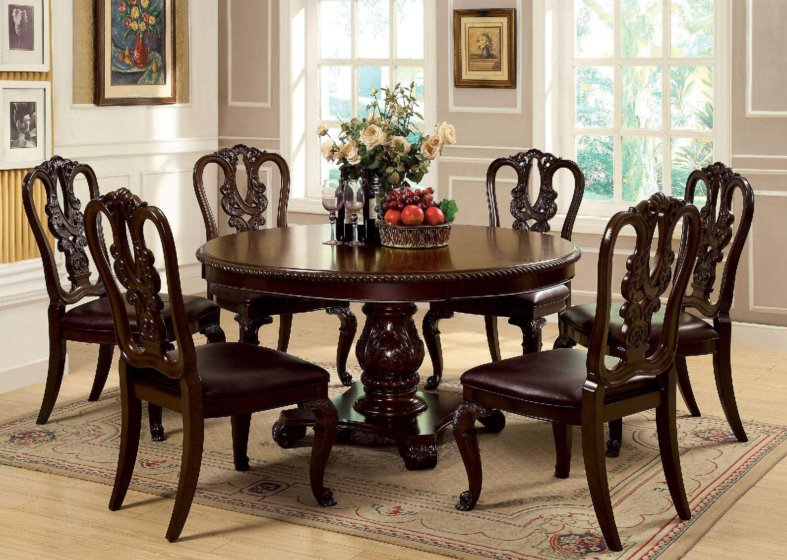 Cherry finish best sale dining chairs