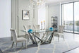 Extravaganza 2061 7-Piece Dining Table Set with Glass Top - 2061-7Set | ESF