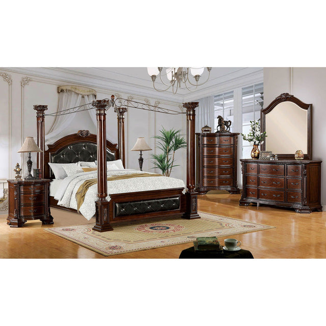 Mandalay - 5 Piece Queen Bedroom Set With Chest - Brown Cherry - Home Elegance USA