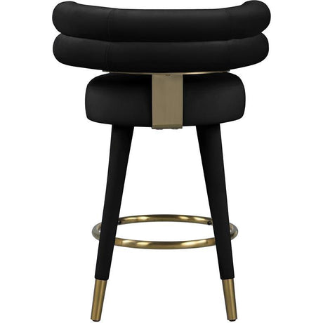 Meridian Furniture - Fitzroy Velvet Counter Stool Set Of 2 In Black - 798Black-C