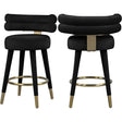 Fitzroy Velvet Counter Stool Set Of 2 In Black - 798Black-C | Meridian